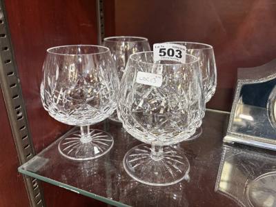 4 X WATERFORD BRANDY BALLOONS