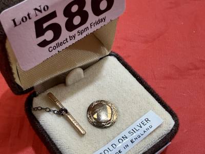 GOLD ON SILVER TIE PIN