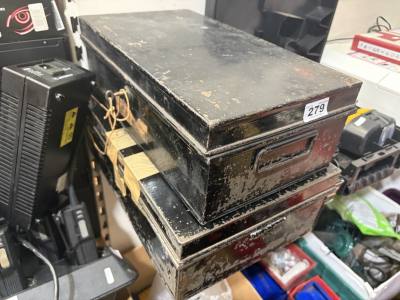 2 X VINTAGE DOCUMENT BOXES