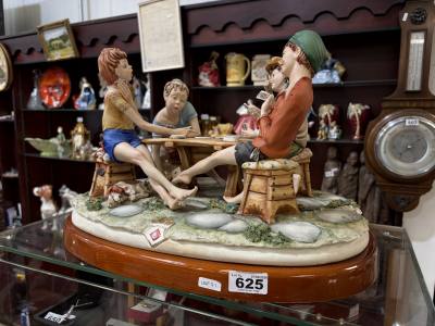 CAPODIMONTE FIGURE GROUP "CARD CHEATS"