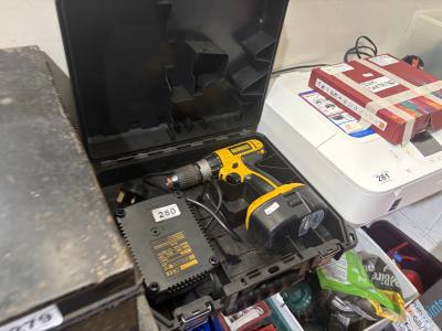 DEWALT BATTERY DRILL + CASE