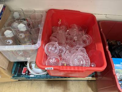 BOX LOT  + BOX OF CRYSTAL