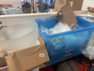 BOX OF GLASS OIL LAMP SHADES