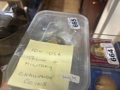 10 X US POLICE / ARMY CHALLENGE COINS