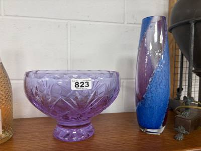 CAITHNESS CRYSTAL BOWL + VASE 