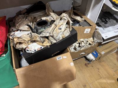2 BOXES OF MATCHING CHINA + 2 BOXES