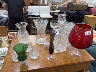 LOT OF CRYSTAL + GLASS