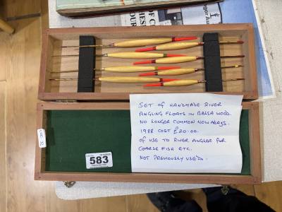 1980'S BALSA WOOD CASED POLE FLOATS