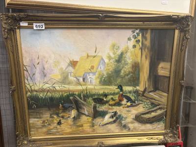 LORRAINE KIDD OIL ON CANVAS "DUCK POND" (45X60)