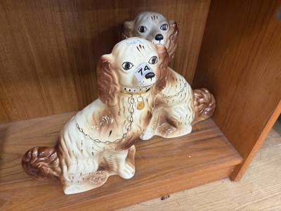 PAIR OF MANTLE DOGS