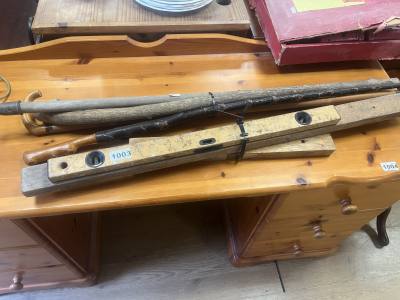 LOT OF WALKING STICKS + LEVELS