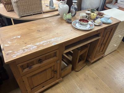 PINE DRESSING TABLE + STOOL