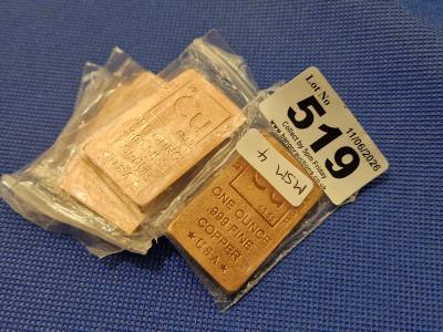 5 X 1 0z 999 COPPER INGOTS
