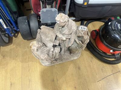 "COMING TO THE PREACHER" STONE FIGURE GROUP