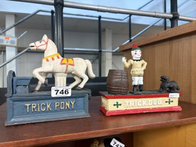 2 X CAST MONEY BOXES