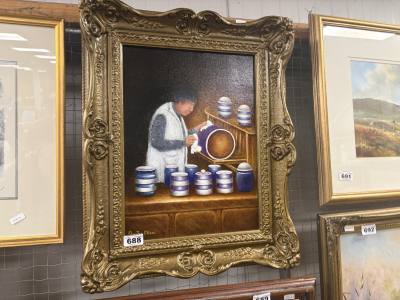 QUINTON O'HARA OIL ON CANVAS "CORNISH POTTER" (40X30)