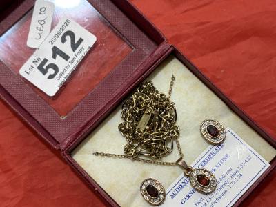 GARNET NECKLACE + PLATED CHAIN