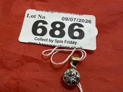 9CT CZ SOLITAIRE PENDANT