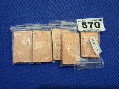 5 X 1 Oz 999 COPPER INGOTS