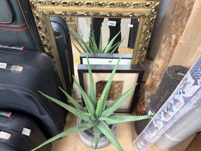 MIRROR + FRAME + ARTIFICIAL PLANT