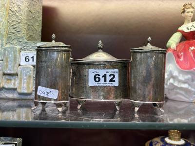 BIRMINGHAM SILVER CONDIMENT SET (216 GRAMS) 