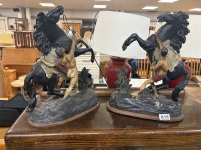 PAIR OF HORSE GARNITURES 