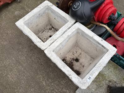 PAIR OF CONCRETE PLANTERS