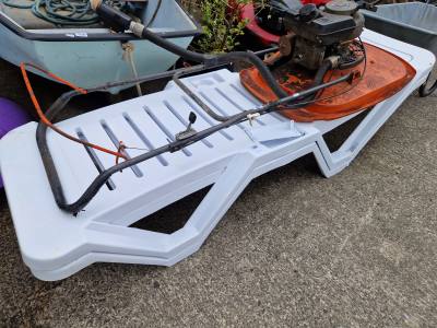 PAIR OF PLASTIC SUN LOUNGERS