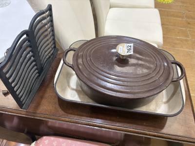 LE CREUSET POT, DISH + STAND