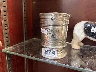 PEWTER CHARLES BENTLEY HALF PINT