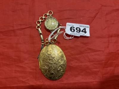 ROLLED GOLD PENDANT WATCH