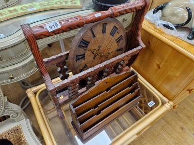 BUSHMILLS CLOCK, LETTER + MAGAZINE RACK