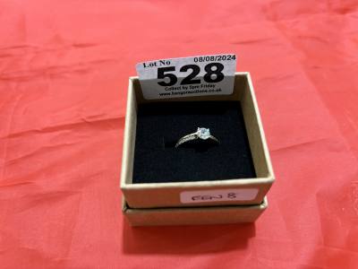 9CT SOLITAIRE DRESS RING SIZE L 1.15G