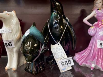 BLUE MOUNTAIN POTTERY DOLPHIN + PENGUIN