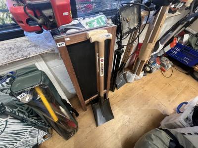 PAIR OF SQUARE MOUTH SHOVELS