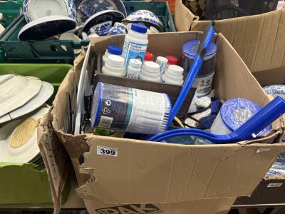 BOX OF HOT TUB ITEMS