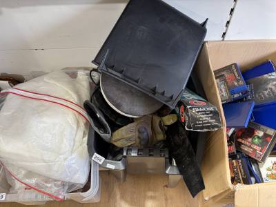 BOX OF TOOLS ETC