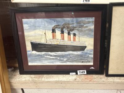 R. BROWNE WATERCOLOUR (TITANIC)