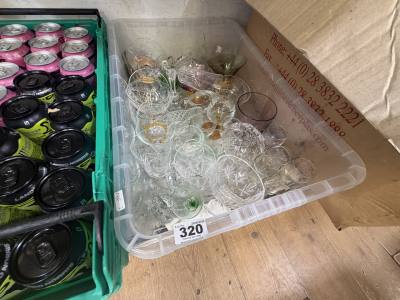 BOX OF GLASSWARE