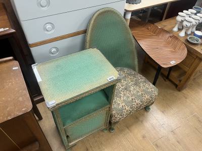 WICKER CHAIR + OTTOMAN