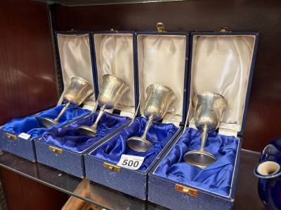 4 X CASED SILVER GOBLETS (464 GRAMS)