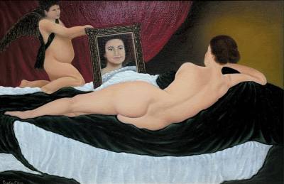 QUINTON O'HARA OIL ON CANVAS "NUDE REFLECTION" (76X51)