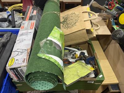 2 X BOXES OF TOOLS + TELESCOPIC TRESTLE STAND + ODDS