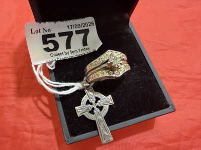 SILVER RING + SILVER CROSS PENDANT