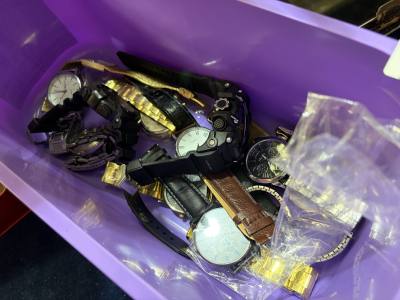 BOX OF WATCHES