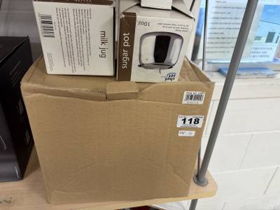 BOX OF NEW SUGAR POTS