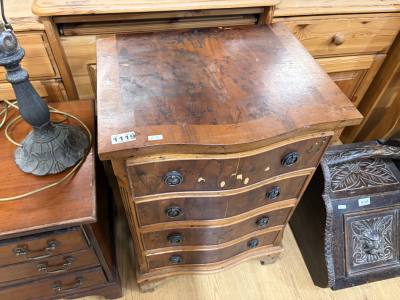 BOW FRONT DRAWER CHEST ( MISSING LEG )