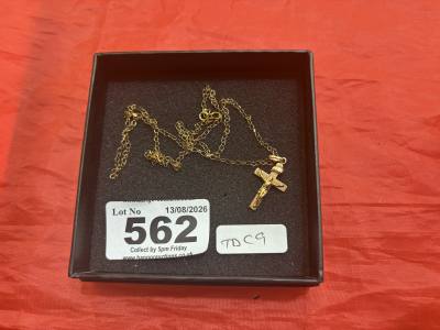 9CT CROSS + CHAIN (1.8 GRAMS)