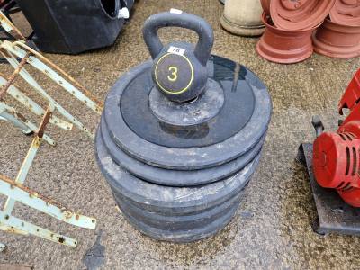 LOT OF WEIGHTS + DUMBBELL