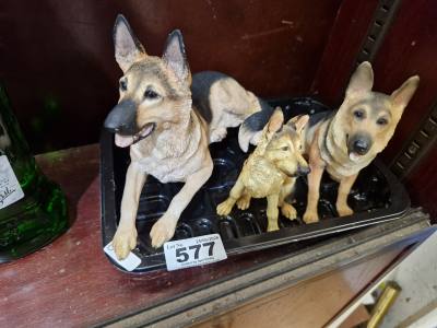 FAMILY OF ALSATIANS (FIGURES)